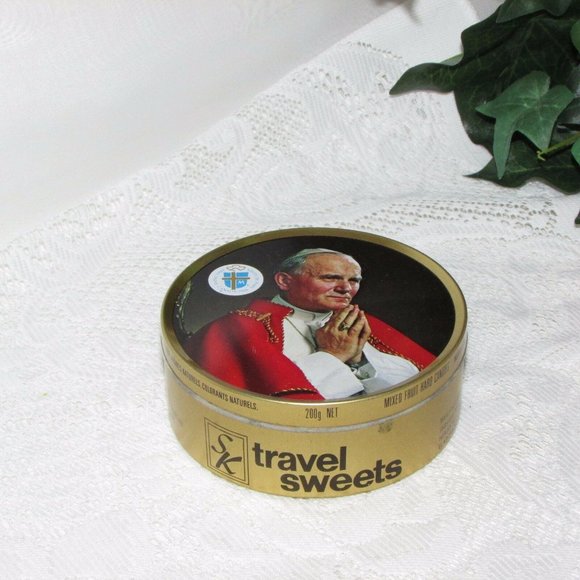 1984 POPE JOHN PAUL II Vintage Candy Tin Papal Visit to Canada 3 3/4" Souvenir - Picture 3 of 9